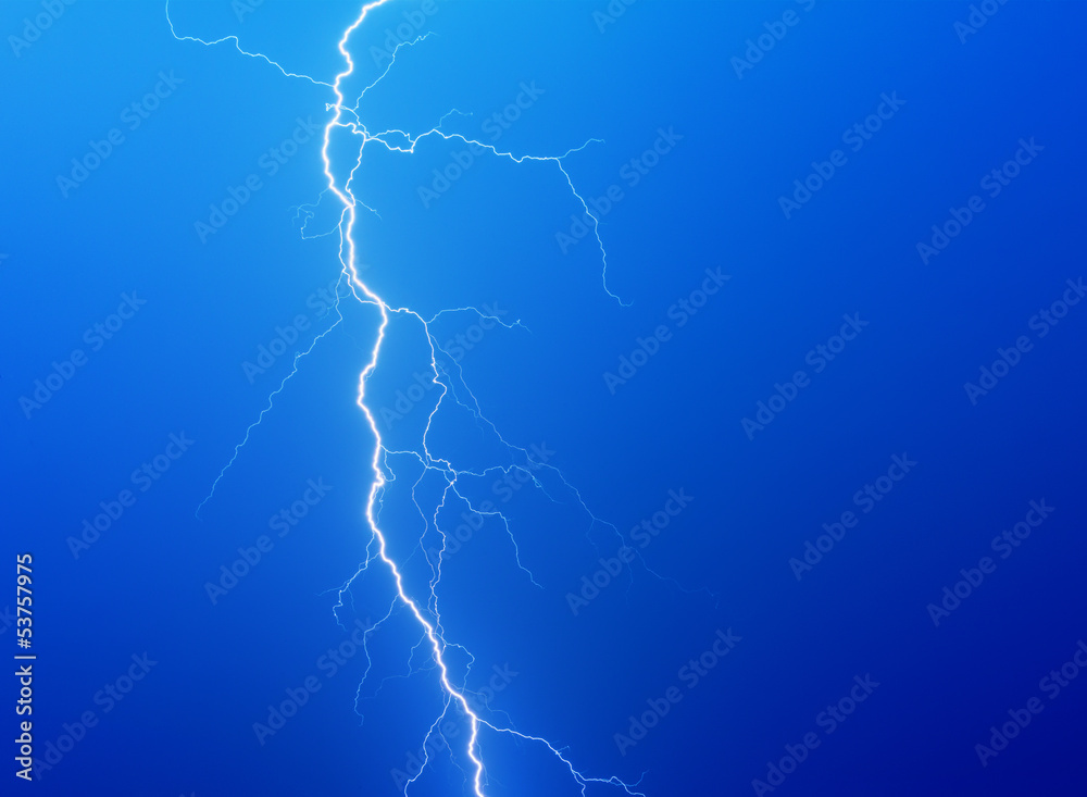 Lightning on a dark blue background