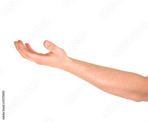 Begging hand gesture isolated