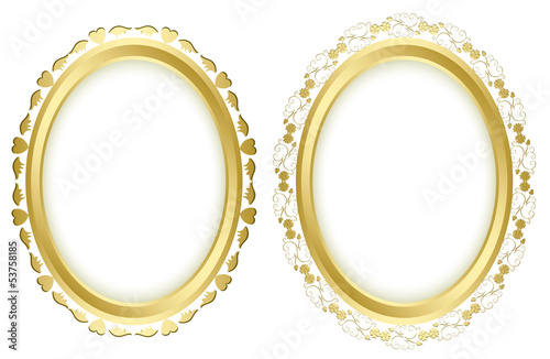 vector set - golden beautiful frames