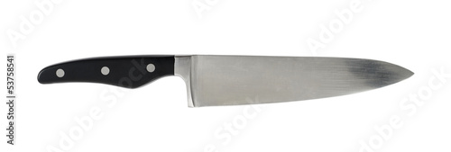 Steel metal kitchen knife isolated