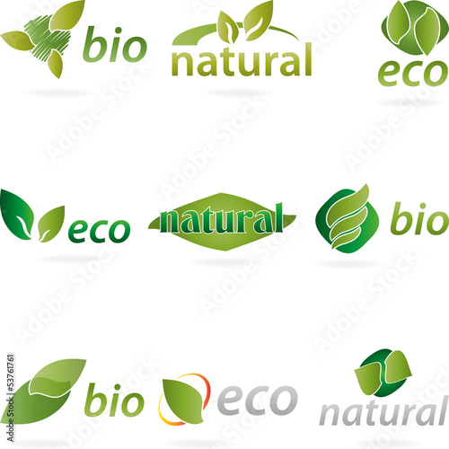 Logo, Blätter, Natural, Eco, Bio