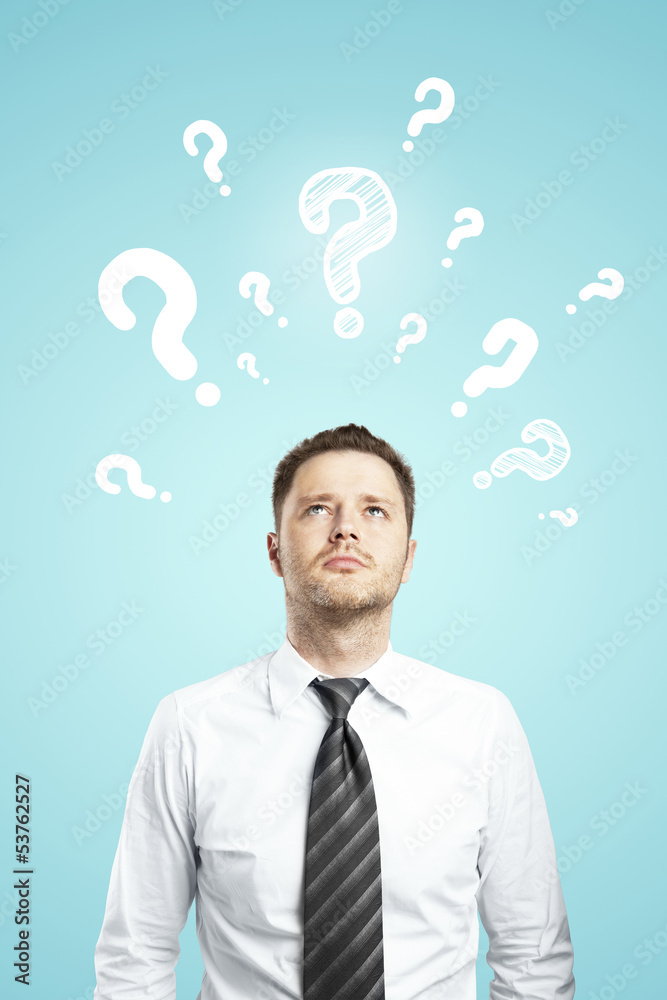 man with questions symbo man with questions symbo