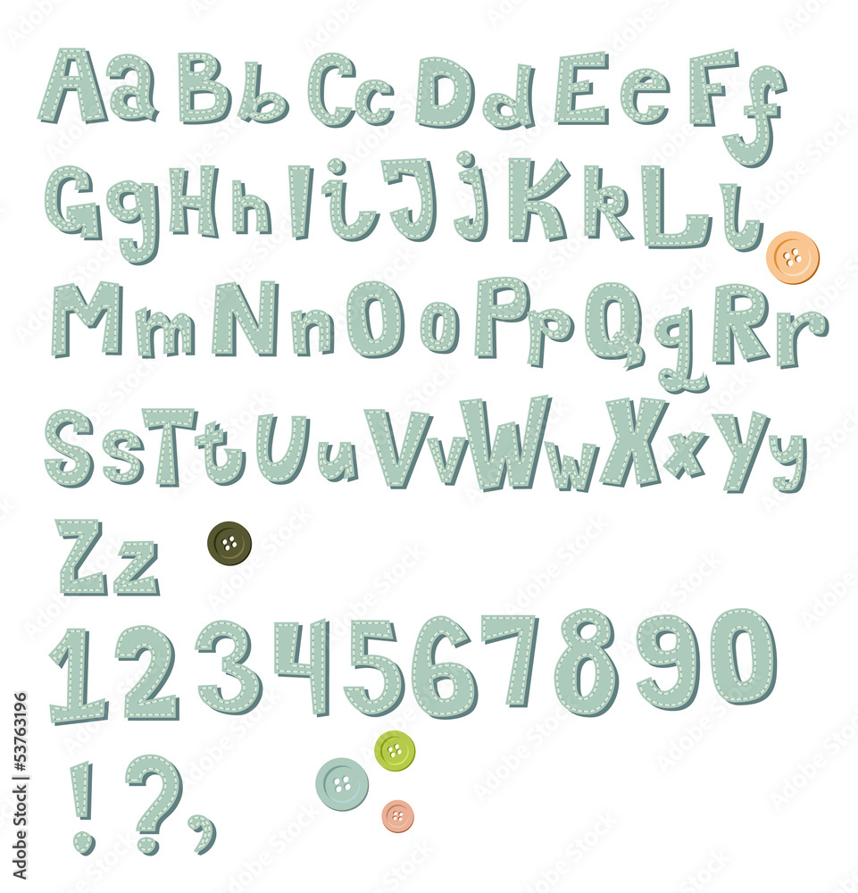 Chunky Sew-On Alphabet and Numerals