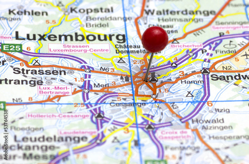 The City of Luxembourg on a Map