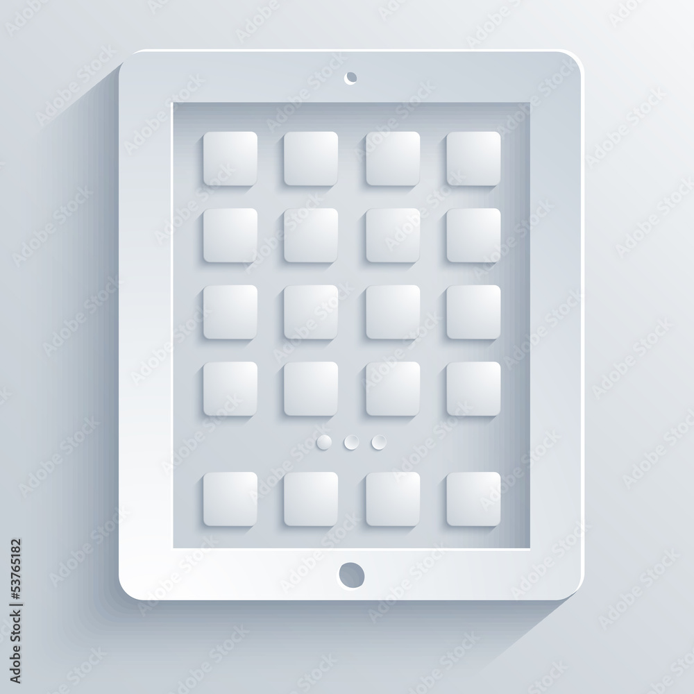 vector concept computer tablet on light blue background. Eps10