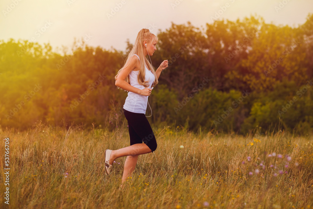 fitness sport woman blonde running girl runner nature lifestyle fitness sport woman blonde running girl runner nature lifestyle