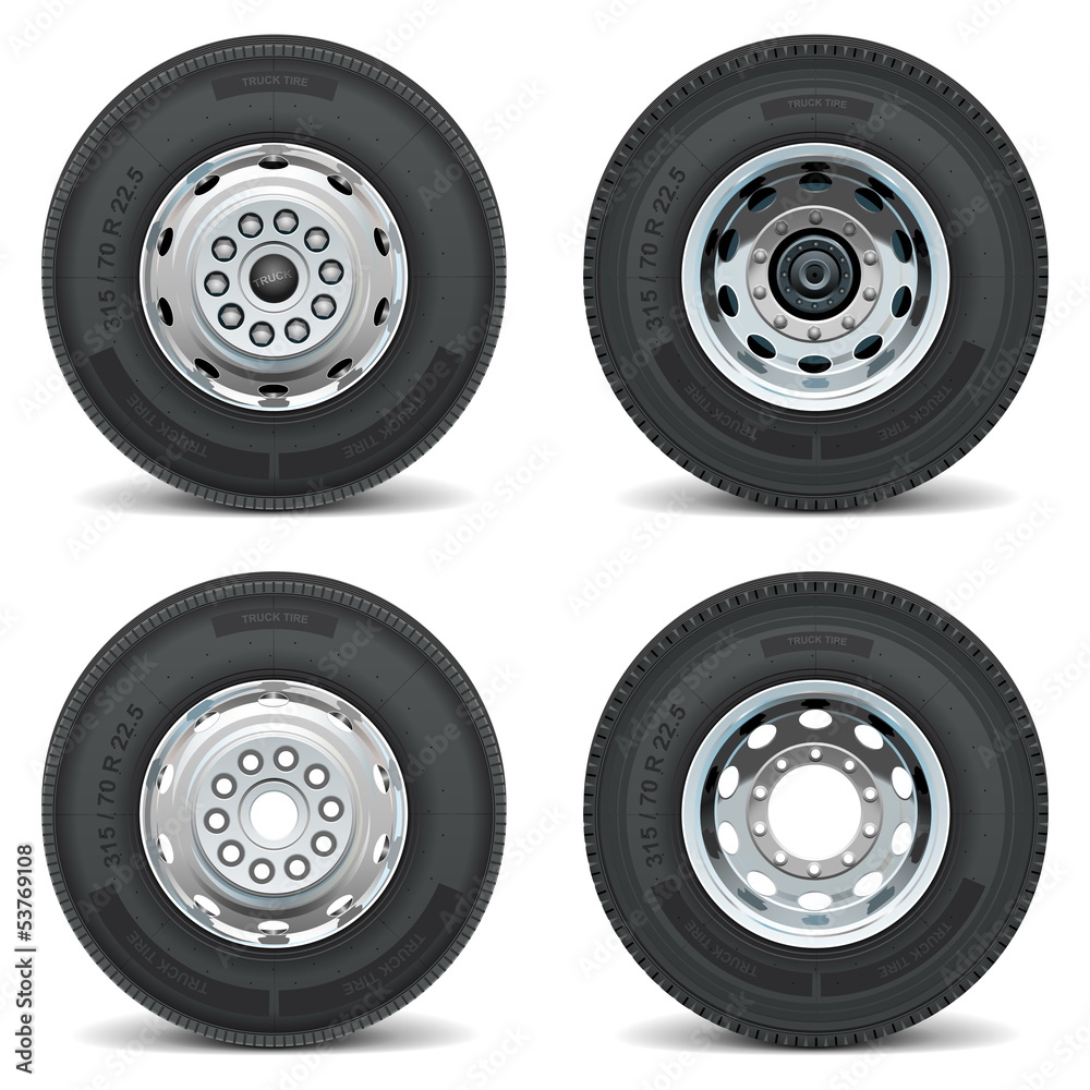 Vector truck tire icons Vector truck tire icons