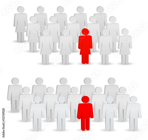 leadership - leader of people icon 3d