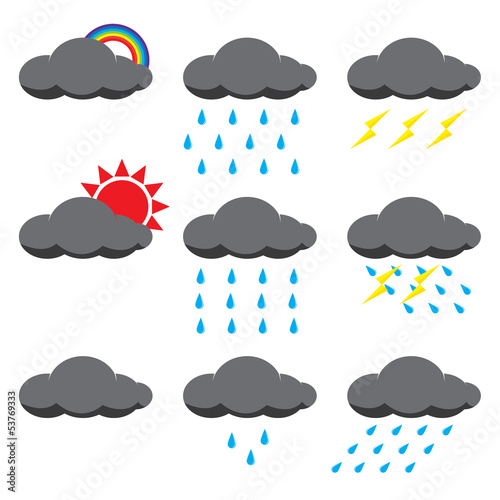 Illustration vector of rain and sun