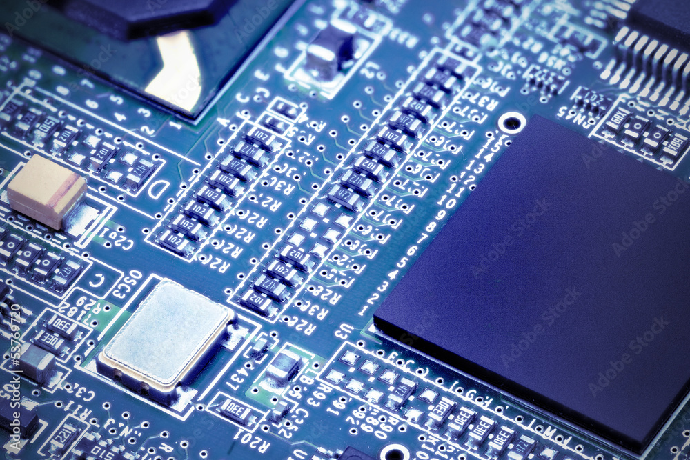Close-up of electronic circuit board. Macro . Close-up of electronic circuit board. Macro .