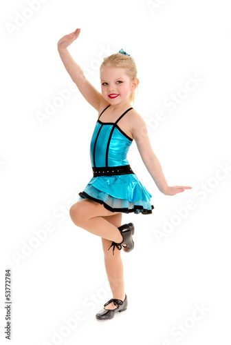 Cute and Sassy Child Tap Dancer in Costume