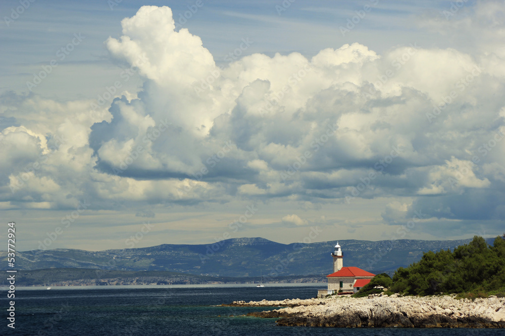 Lighthouse on Brac island Croatia