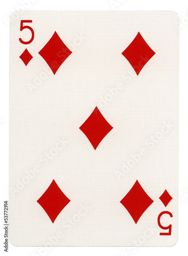 Playing Card - Five of Diamonds
