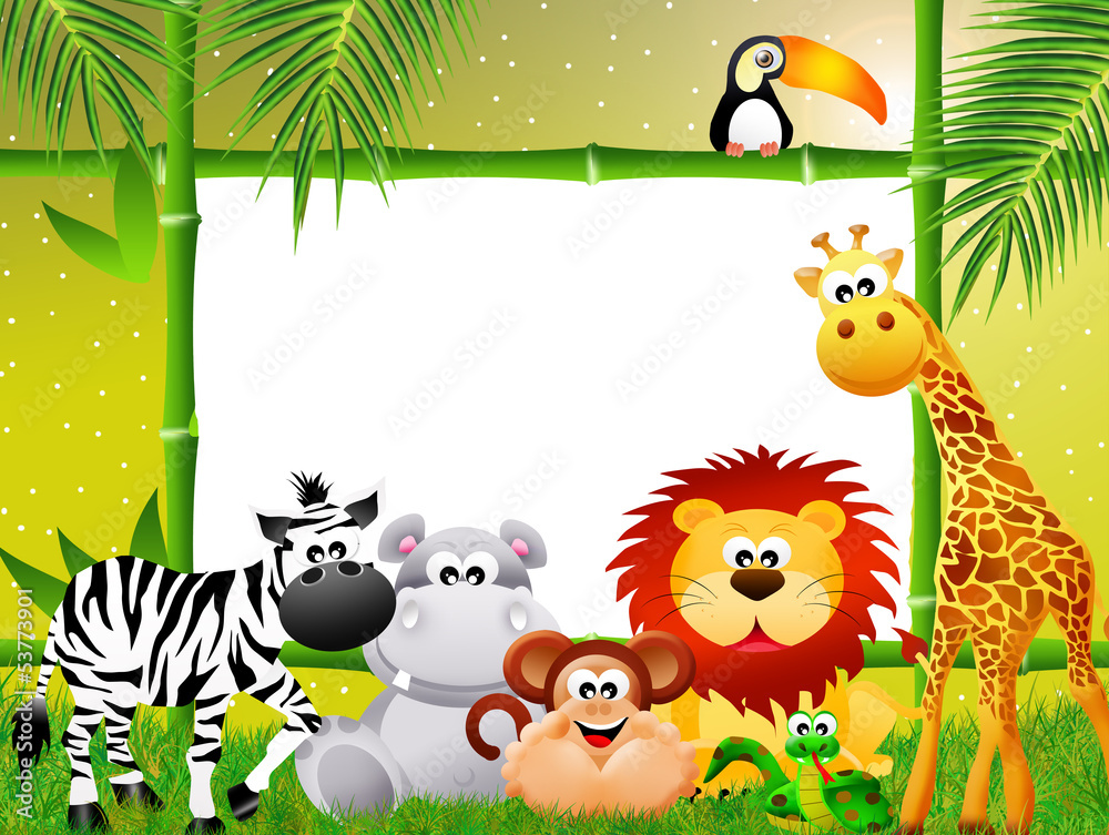 Fototapeta premium Zoo animals cartoon