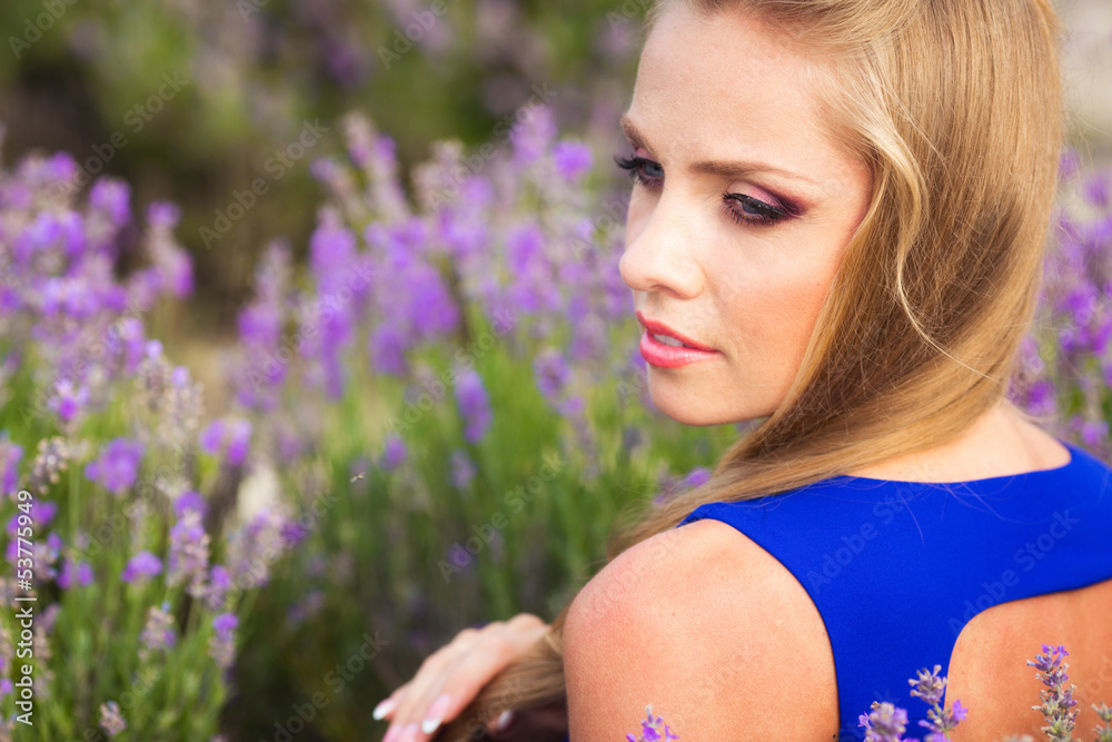 Girl on the lavender field Girl on the lavender field