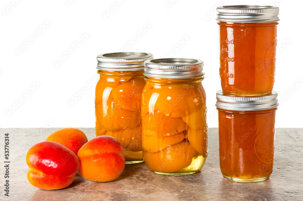 Fresh Apricots preserved in jars Fresh Apricots preserved in jars