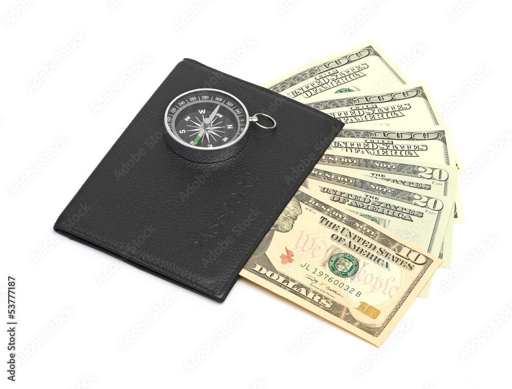 Passport and ticket isolated on white Passport and ticket isolated on white
