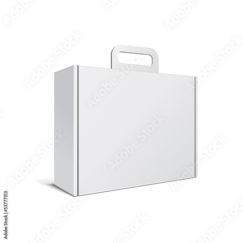 Carton Or Plastic White Blank Package Box With Handle.