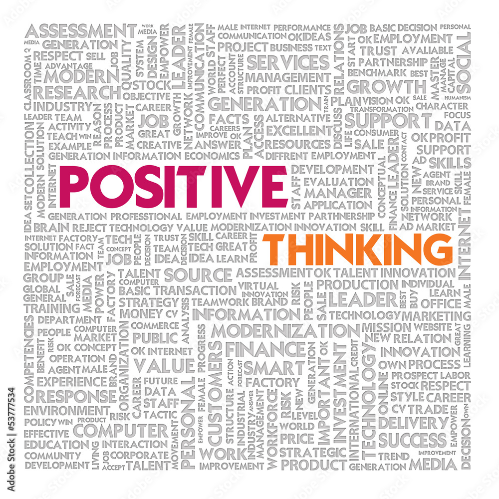Word cloud for business and finance concept, Positive Thinking Word cloud for business and finance concept, Positive Thinking