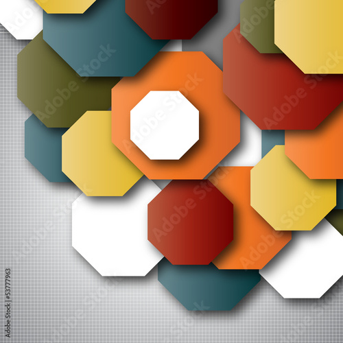 Colorful octagon empty background - blank quadrat vector design