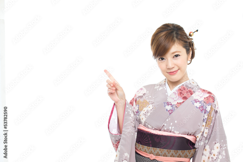 Beautiful japanese kimono woman isolated on white background Beautiful japanese kimono woman isolated on white background