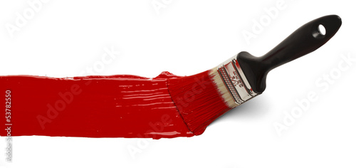 Fotografie, Obraz Brush With Red Paint