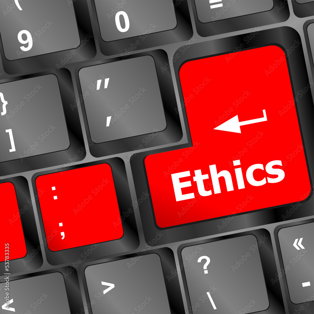 ethics concept on the modern computer keyboard key ethics concept on the modern computer keyboard key