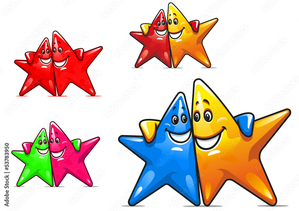 Smiling cartoon stars