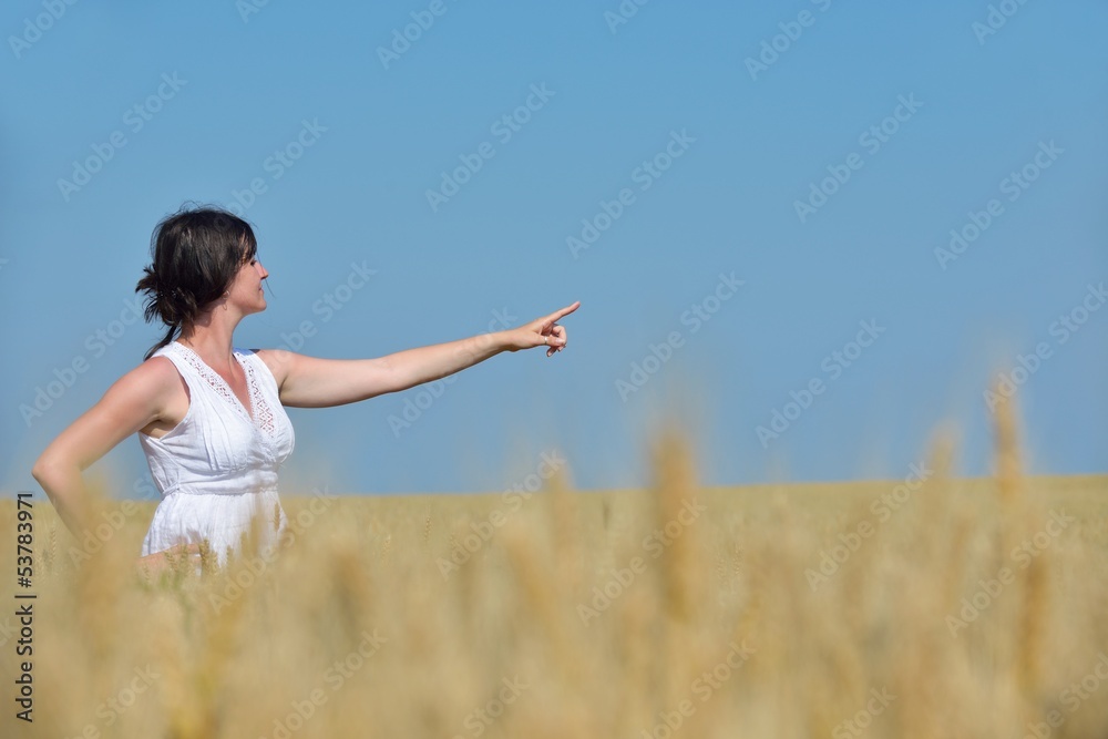 young woman in wheat field at summer young woman in wheat field at summer