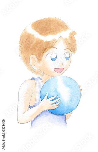 ボールを持つ男の子