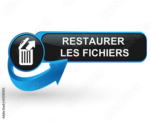 restaurer les fichiers sur bouton web design bleu