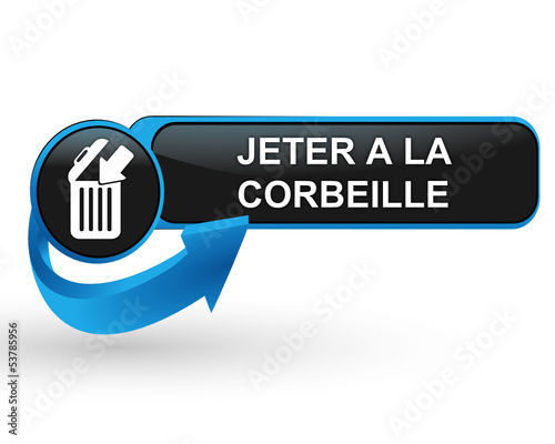 jeter à la corbeille sur bouton web design bleu