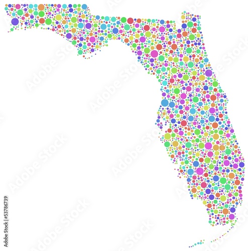 Fotografie Colored Map of Florida - USA -