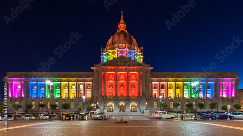 Photography San Francisco City Hall in Rainbow Colors