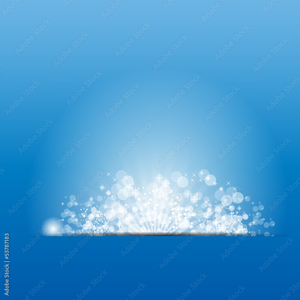 Vector illustration sun on blue background.