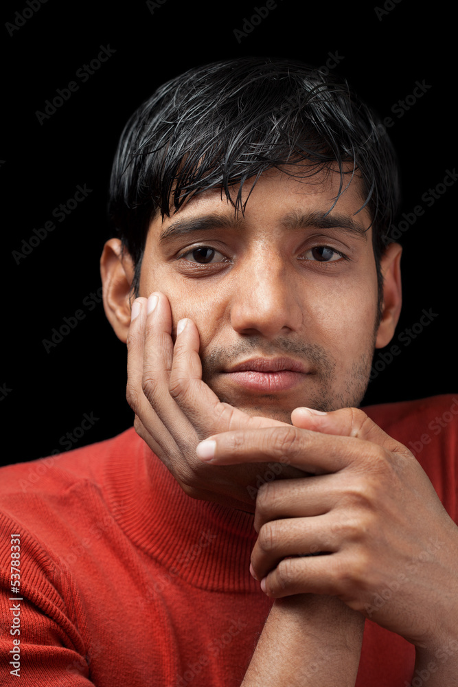 Indian man relaxed and thinking