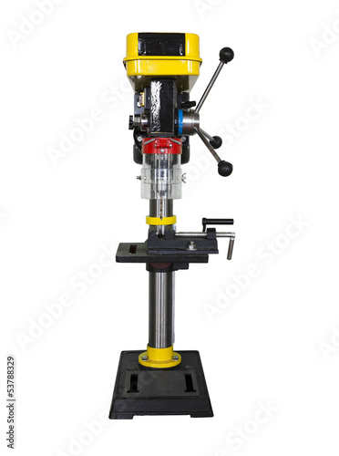 Vertical drilling machine isolated on white background