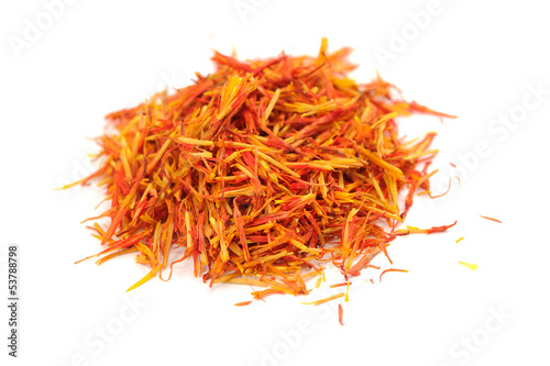 Safflower (Substitute for Saffron) Isolated on White Background