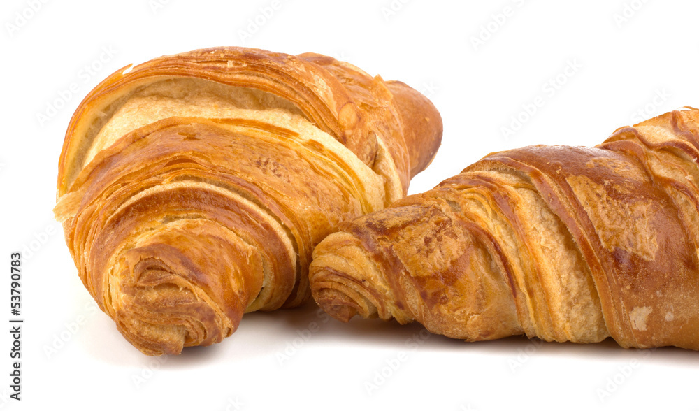 Croissant isolated on the white background