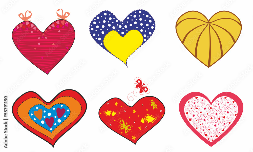 Original hearts for lovers.Vector illustration