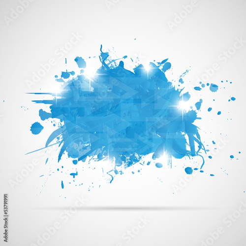 Abstract background with blue paint splashes.