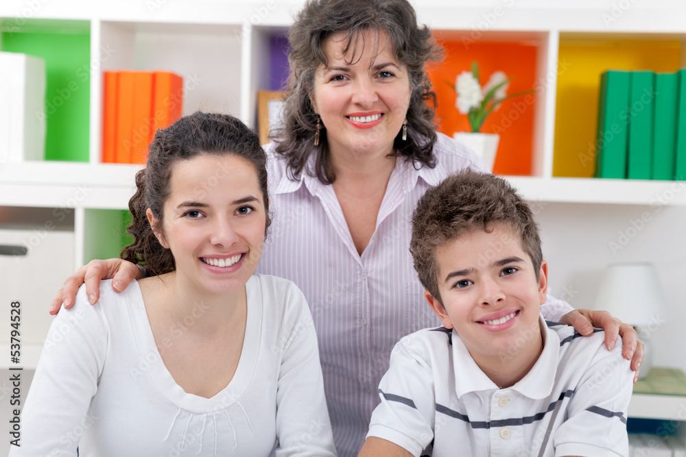 Portrait of happy mom with children Portrait of happy mom with children