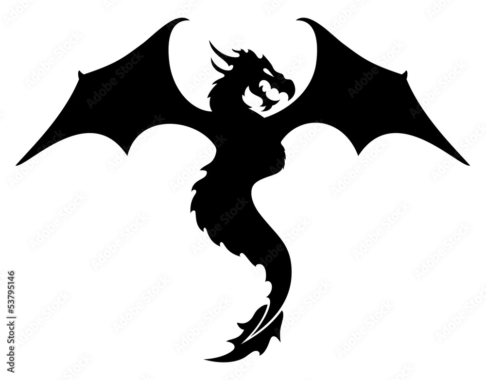 Fototapeta premium Black dragon.