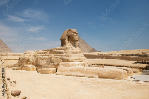 Famous ancient statue of Sphinx in Giza  Egypt