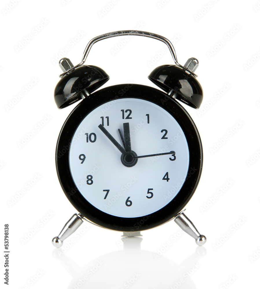 Old style alarm clock isolated on white Old style alarm clock isolated on white