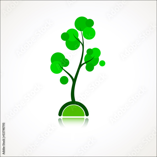 Design element cartoon style tree icon