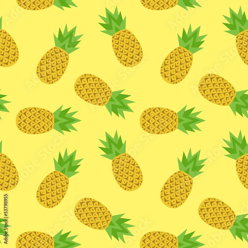 Seamless pattern with cute pineapples 2