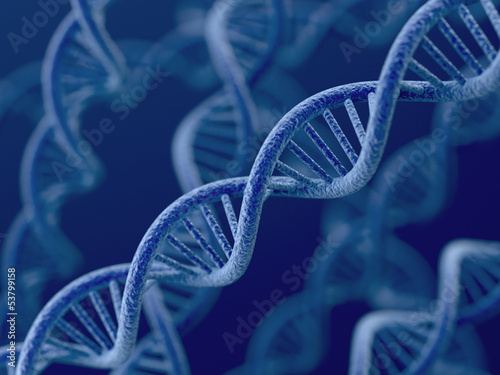 DNA on blue background