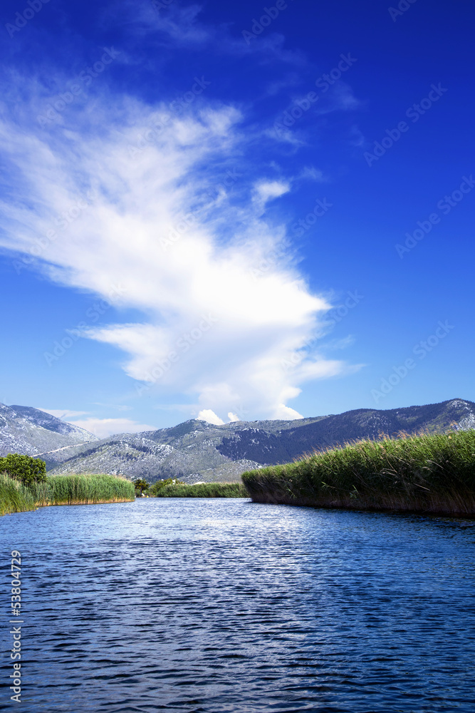 Neretva river delta in Croatia