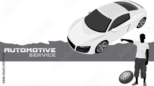 Automotive service. Banner for design